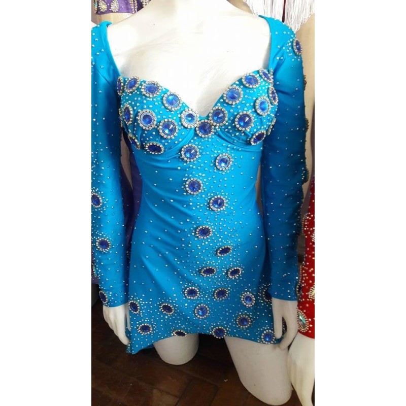 Long Sleeve Sparkle Samba Dress - BrazilCarnivalShop