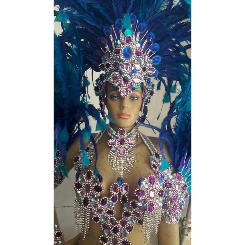 Blue Delight Samba Complete 10 Piece Costume - BrazilCarnivalShop
