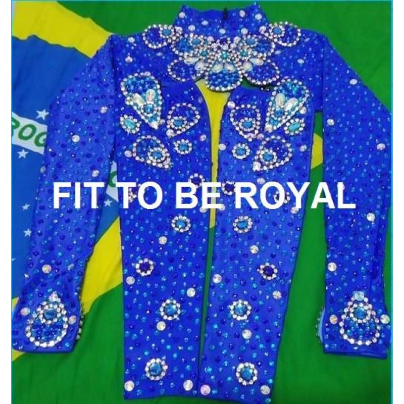 Royal Blue Brazil Arm Sleeve with Choker, Leg Sleeves - BrazilCarnivalShop