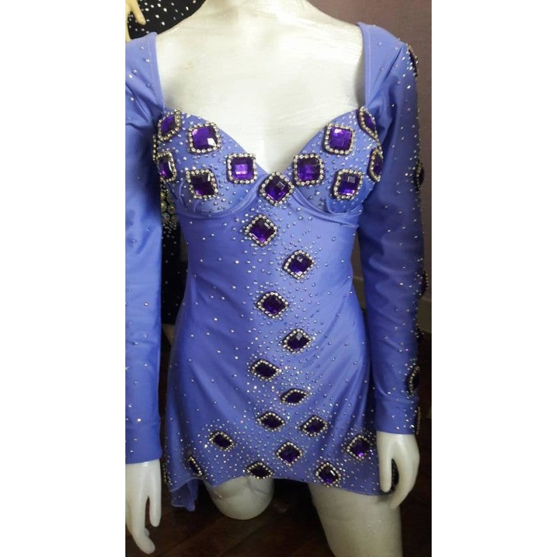 Long Sleeve Sparkle Samba Dress - BrazilCarnivalShop