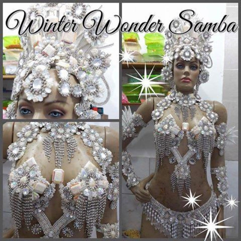 White Wonder Samba Complete 10 Piece Costume - BrazilCarnivalShop