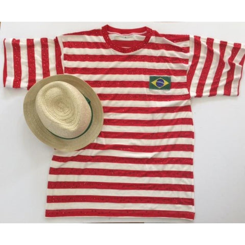 Malandro Wide Stripes Sequinned Samba Gafieira T-Shirt
