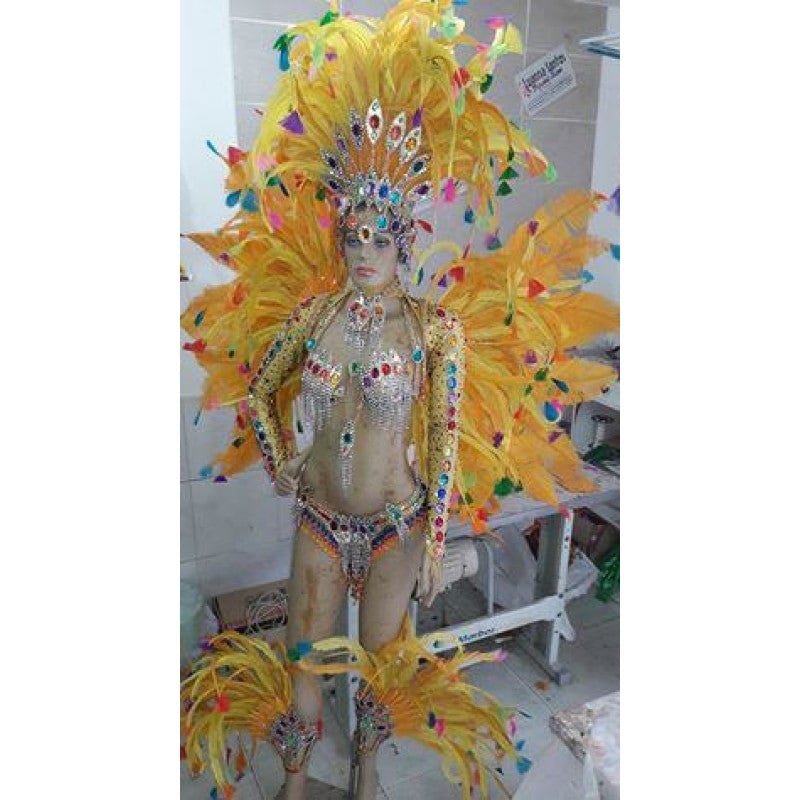 Amarelo Brasil Samba Complete 12 Piece Costume - BrazilCarnivalShop