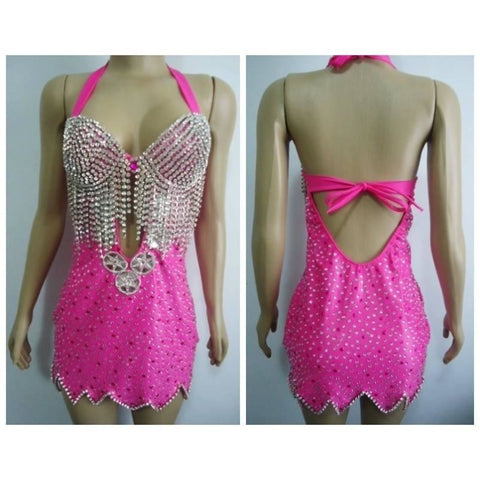 Dalia Lace Crystal Samba Shine Dress