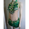 Green Paradise Feathers Parade One Piece with Headpiece - BrazilCarnivalShop