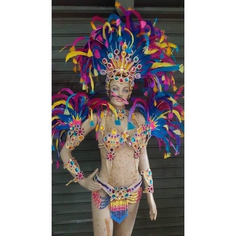 Carnivalia Colors Samba Complete 10 Piece Costume freeshipping -  BrazilCarnivalShop