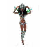 Amazonian Esmeralda Crystal Splendor Luxury Pheasant Bikini Samba Costume - BrazilCarnivalShop
