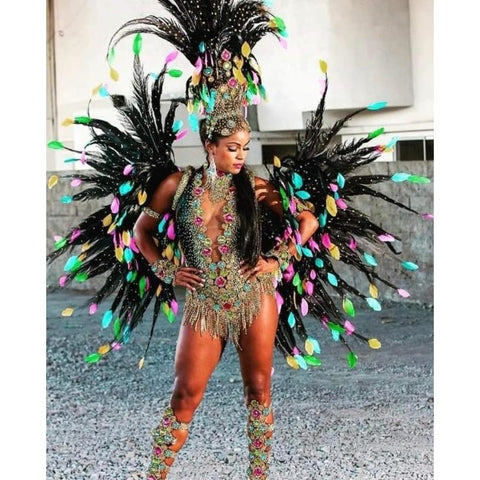 Green Paradise Feathers Brazil Samba Parade