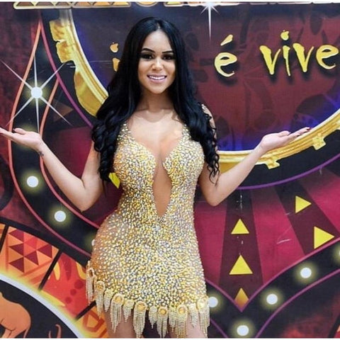 Multi-Colored Spring Samba Rehearsal Rio Carnival Dress
