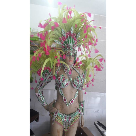 Graviola & Pink Samba Complete 10 Piece Costume - BrazilCarnivalShop