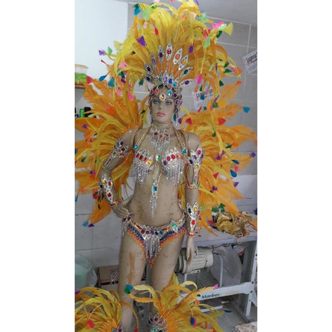 Azul Royal Plumes Bikini Samba Costume