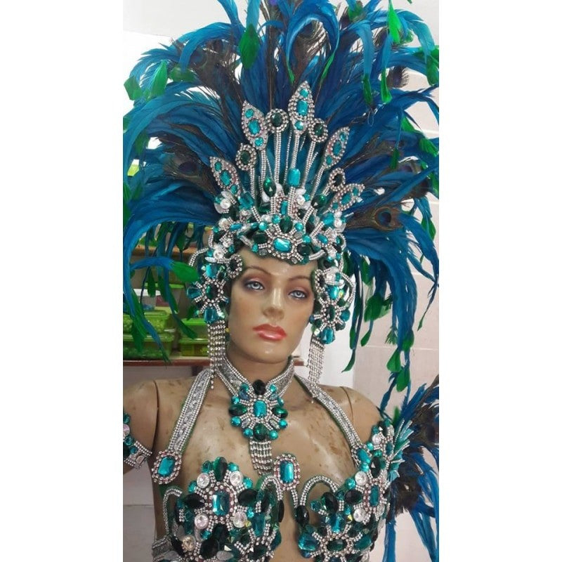Turquoise Gem Luxury 10 Piece Samba Costume - BrazilCarnivalShop