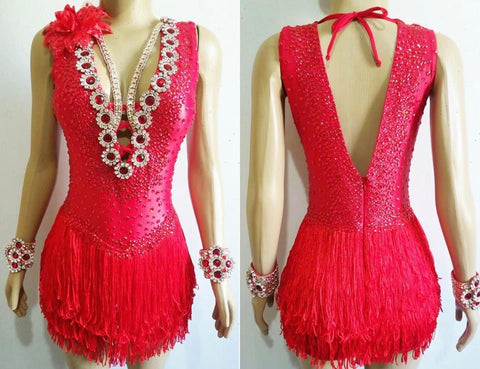 Red Lace Samba Shine Dress