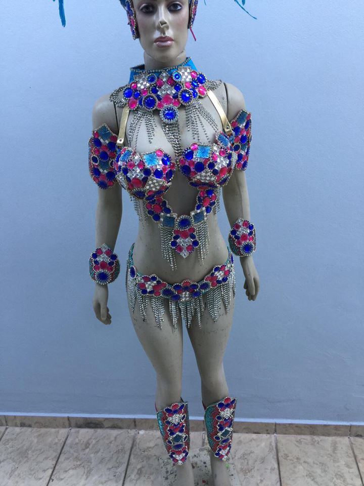 Hot Pink and Royal Blue Rio Bikini Samba Costume - Final Sale - BrazilCarnivalShop