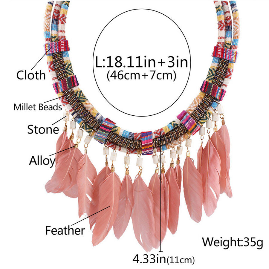 Feathers Tribo Necklace - BrazilCarnivalShop