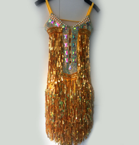 Natalia Sequined Princess Sparkling Fringes Dress