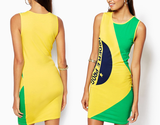 Brazil Summer Side National Flag Dress - BrazilCarnivalShop