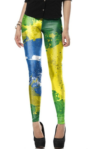 Brazil Flag Legging Paint - BrazilCarnivalShop