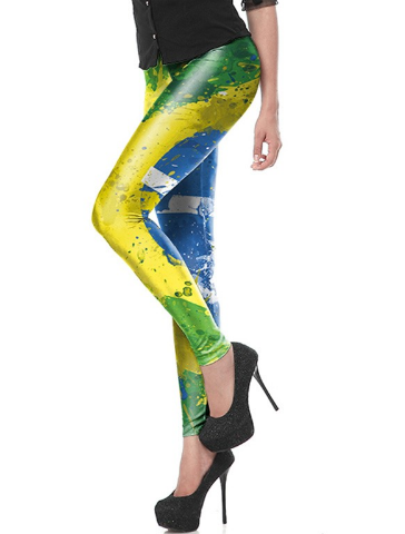 Brazil Flag Legging Paint - BrazilCarnivalShop